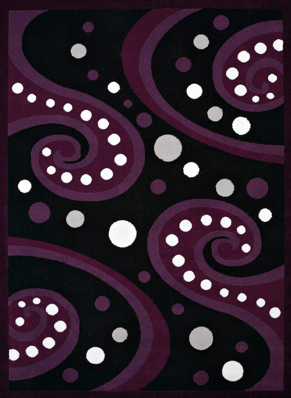 Rugs Large Rugs 94" x 126" x 0.4" Plum Olefin Oversize Rug 7660 HomeRoots