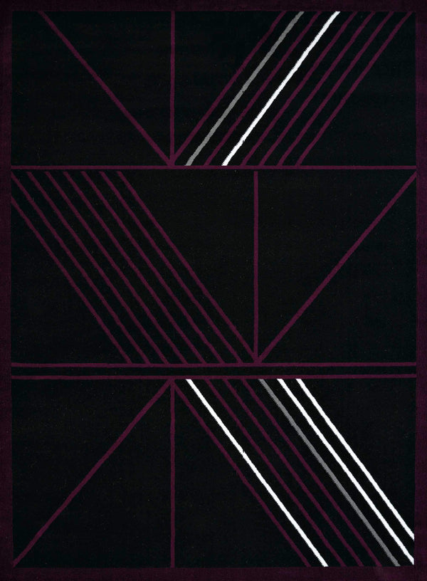 Rugs Large Rugs 94" x 126" x 0.4" Plum Olefin Oversize Rug 7800 HomeRoots