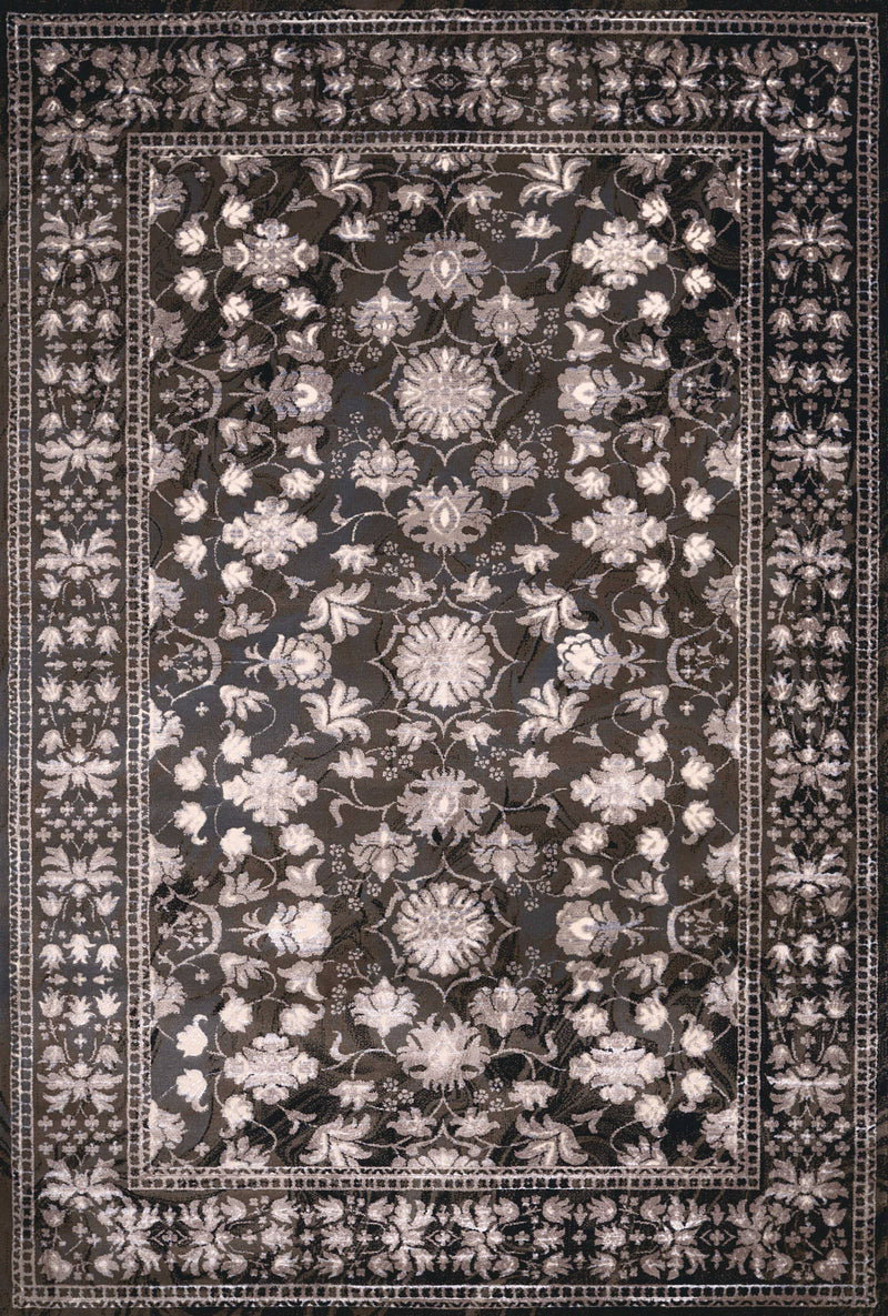 Rugs Large Rugs 94" x 126" x 0.43" Dark Taupe Polypropylene/Polyester Oversize Rug 8212 HomeRoots