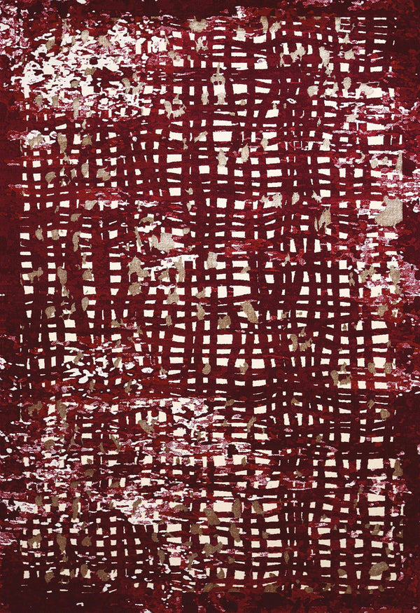 Rugs Large Rugs 94" x 126" x 0.43" Garnet Polypropylene/Polyester Oversize Rug 8218 HomeRoots
