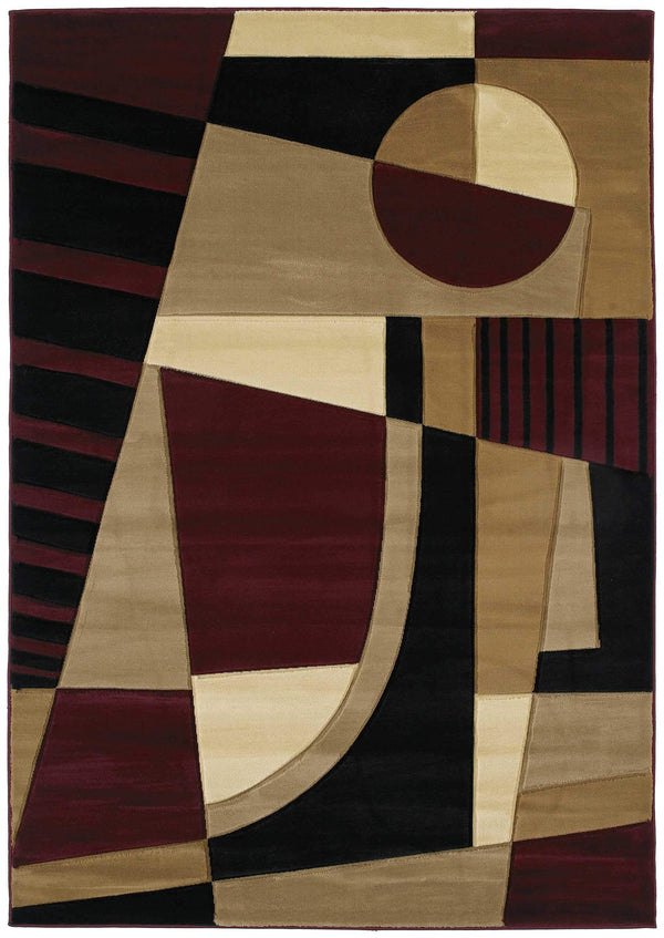 Rugs Large Rugs - 94" x 126" x 0.47" Burgundy Polypropylene Oversize Rug HomeRoots