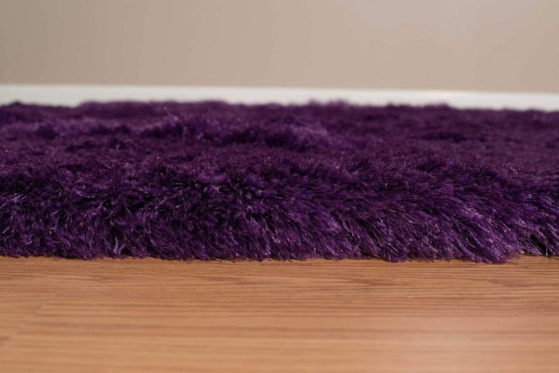 Rugs Large Rugs - 94" x 126" x 2.7" Purple Polyester Oversize Rug HomeRoots