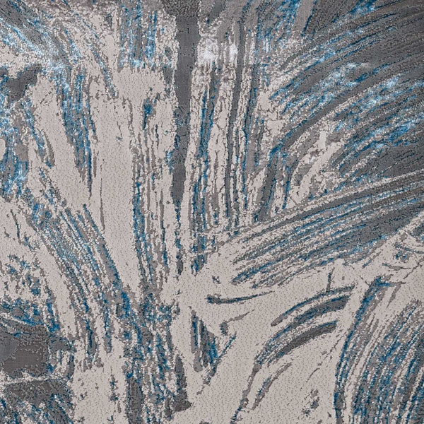 Rugs Living Room Area Rugs - 118" X 158" X 0.'25" Silver/Blue Polypropylene / Polyester Rug HomeRoots