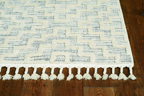 Rugs Living Room Area Rugs 144" X 180" X 0.'25" Ivory Grey Polyester Rug 5682 HomeRoots
