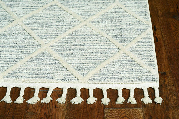Rugs Living Room Area Rugs - 144" X 180" X 0.'25" Ivory Grey Polyester Rug HomeRoots