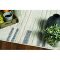 Rugs Living Room Area Rugs 26" X 90" X 0.'25" Ivory Grey Polyester Rug 5689 HomeRoots
