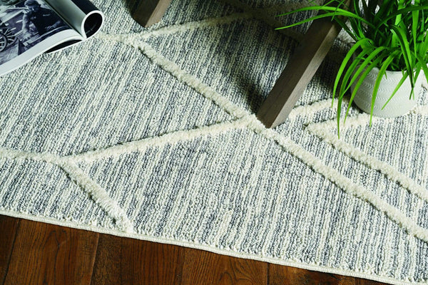 Rugs Living Room Area Rugs - 26" X 90" X 0.'25" Ivory Grey Polyester Rug HomeRoots