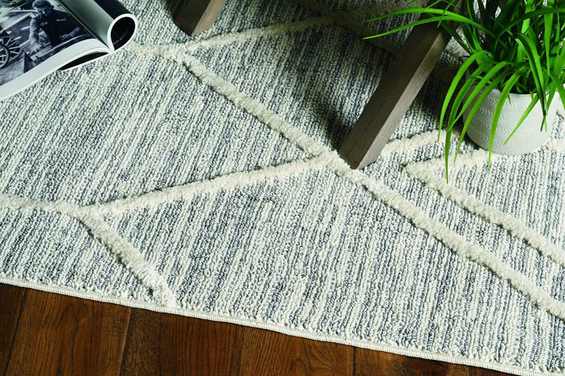 Rugs Living Room Area Rugs - 26" X 90" X 0.'25" Ivory Grey Polyester Rug HomeRoots