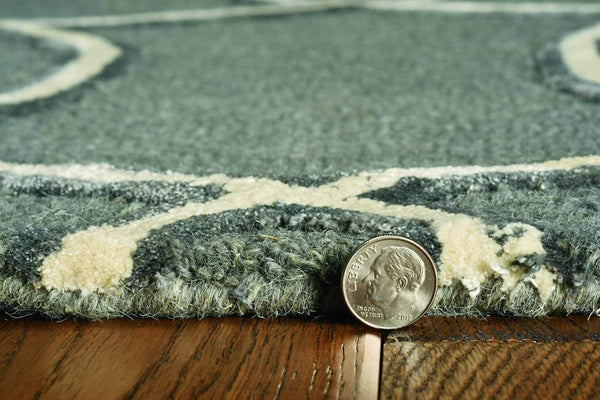 Rugs Living Room Area Rugs - 27" X 96" X 0.'5" Charcoal Wool / Viscose Rug HomeRoots