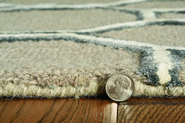 Rugs Living Room Area Rugs - 27" X 96" X 0.'5" Mocha Wool / Viscose Rug HomeRoots