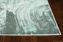 Rugs Living Room Area Rugs - 39" X 59" X 0.'25" Silver/Blue Polypropylene / Polyester Rug HomeRoots