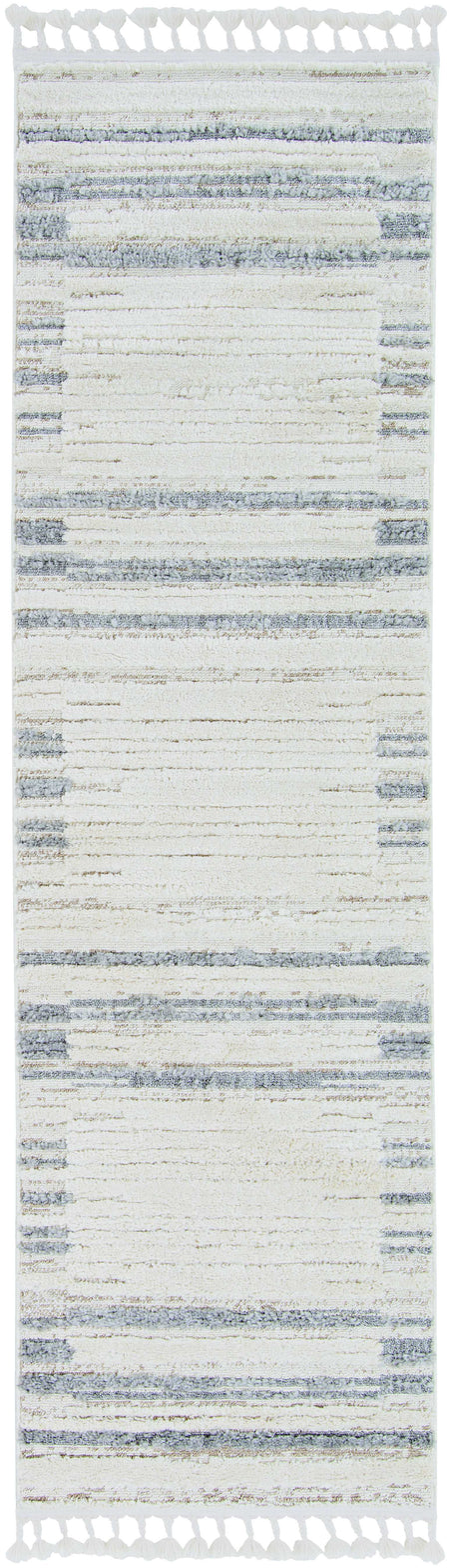 Rugs Living Room Area Rugs 94" X 130" X 0.'25" Ivory Grey Polyester Rug 5692 HomeRoots