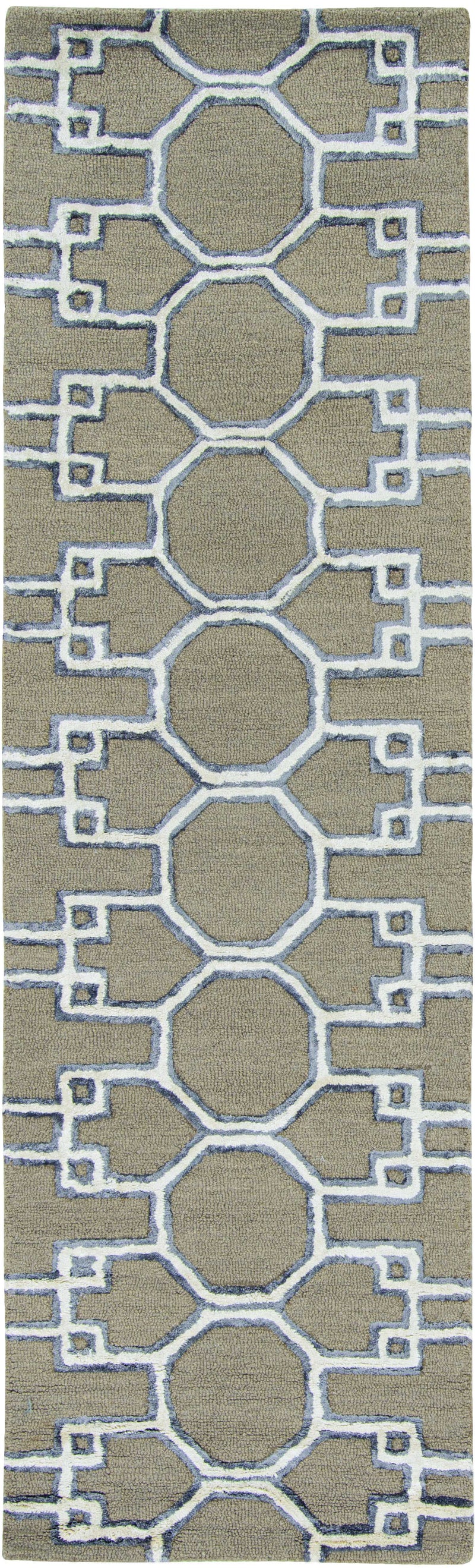 Rugs Living Room Area Rugs - 96" X 120" X 0.'5" Mocha Wool / Viscose Rug HomeRoots