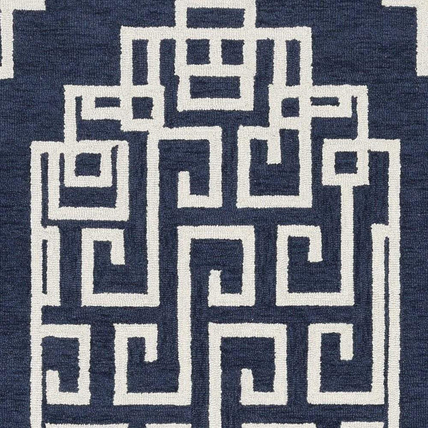 Rugs Living Room Rugs - 108" X 144" X 0.'5" Navy Ivory Wool Rug HomeRoots
