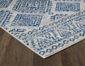 Rugs Living Room Rugs - 24" X 84" X 0.'5" Ivory/Blue Polypropylene Rug HomeRoots