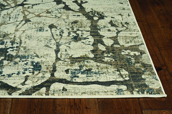 Rugs Living Room Rugs - 26" X 83" X 0.'25" Ivory/Mist Polypropylene / Viscose Rug HomeRoots