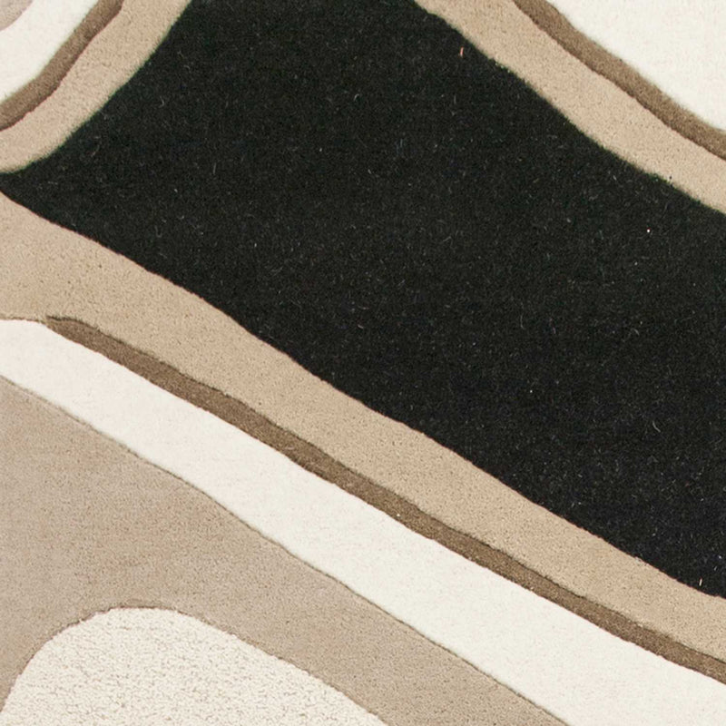 Rugs Living Room Rugs - 3'3" x 5'3" Wool Black/Beige Area Rug HomeRoots