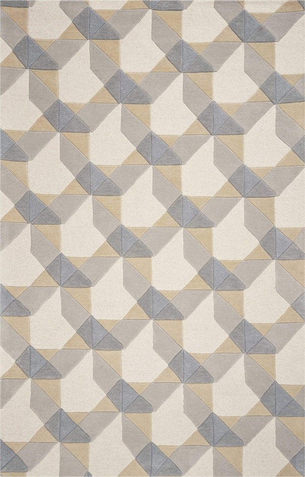 Rugs Living Room Rugs - 3'3" x 5'3" Wool Ivory/Grey Area Rug HomeRoots