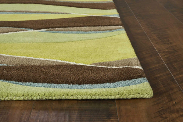 Rugs Living Room Rugs - 3'3" x 5'3" Wool Lime/Mocha Area Rug HomeRoots