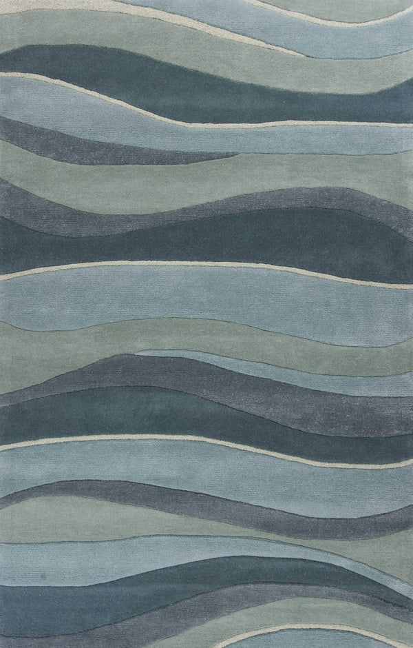 Rugs Living Room Rugs - 3'3" x 5'3" Wool Ocean Area Rug HomeRoots