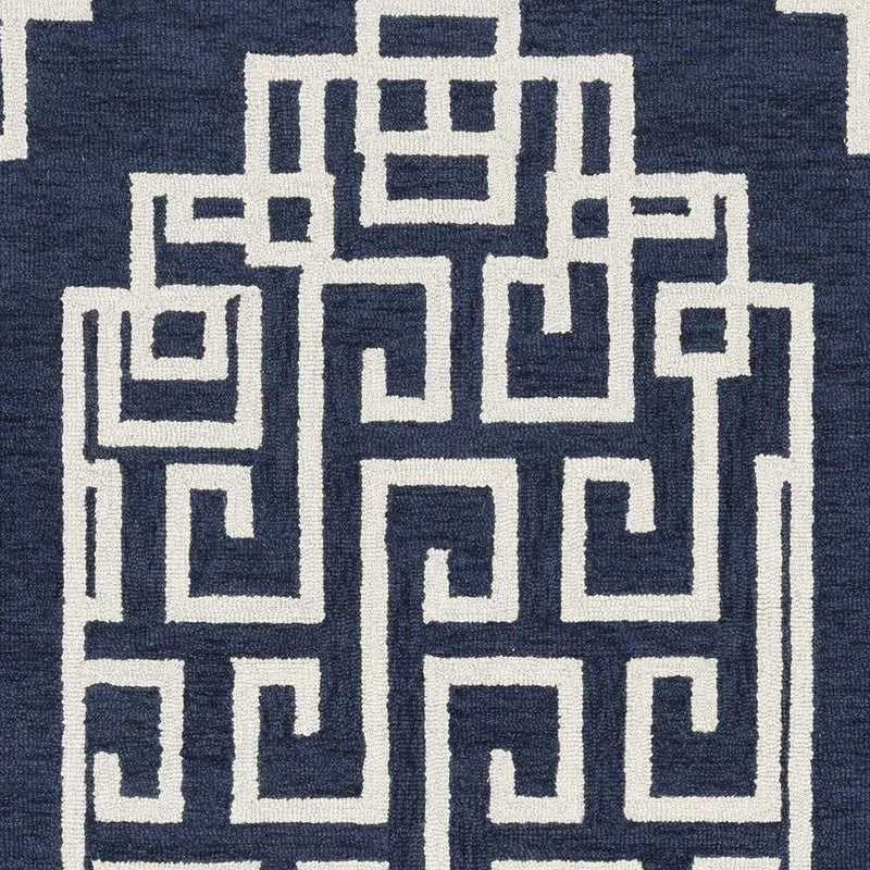 Rugs Living Room Rugs - 60" X 84" X 0.'5" Navy Ivory Wool Rug HomeRoots