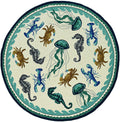 Rugs Living Room Rugs - 60" X 90" X 0.'25" Ivory/Teal Polypropylene Rug HomeRoots