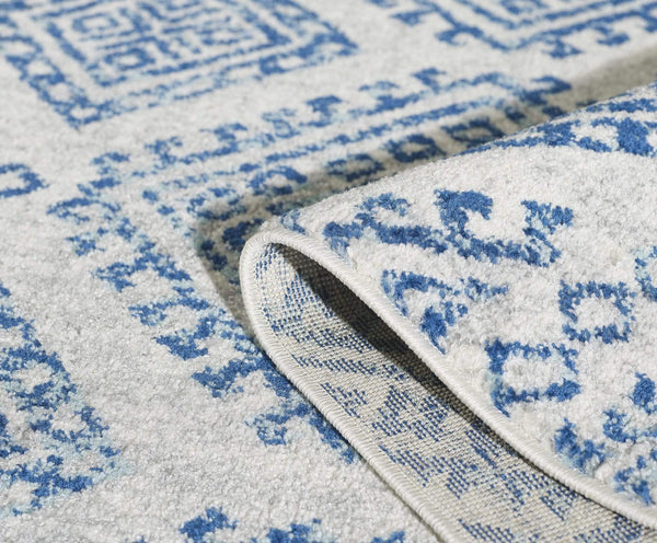 Rugs Living Room Rugs - 63" X 87" X 0.'5" Ivory/Blue Polypropylene Rug HomeRoots