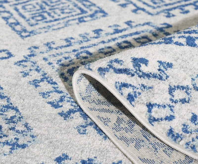 Rugs Living Room Rugs - 63" X 87" X 0.'5" Ivory/Blue Polypropylene Rug HomeRoots