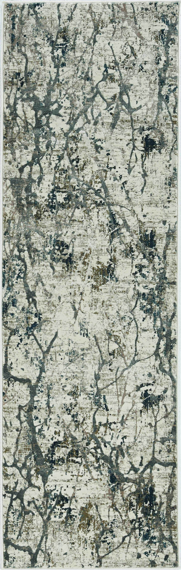 Rugs Living Room Rugs - 63" X 91" X 0.'25" Ivory/Mist Polypropylene / Viscose Rug HomeRoots