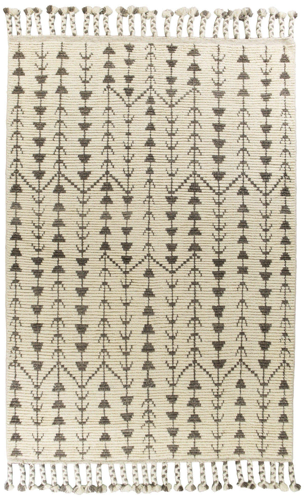 Rugs Living Room Rugs 8'6" x 11'6" Wool Ivory Area Rug 579 HomeRoots