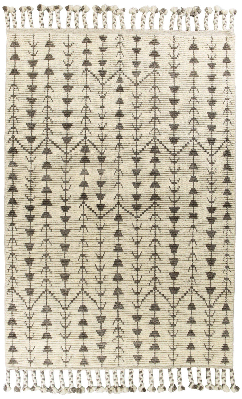 Rugs Living Room Rugs 8'6" x 11'6" Wool Ivory Area Rug 579 HomeRoots