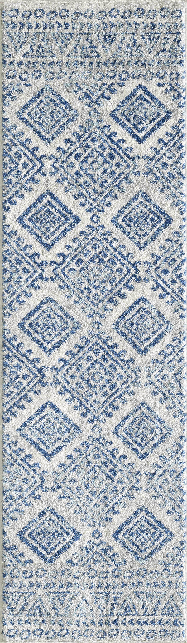 Rugs Living Room Rugs - 81" X 144" X 0.'5" Ivory/Blue Polypropylene Rug HomeRoots
