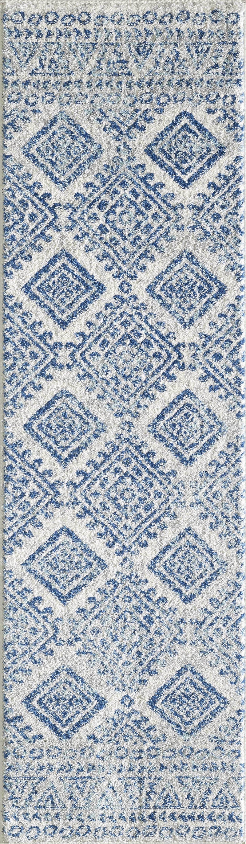 Rugs Living Room Rugs - 81" X 144" X 0.'5" Ivory/Blue Polypropylene Rug HomeRoots