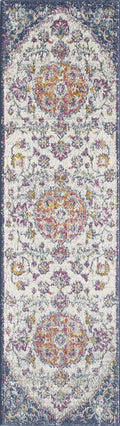 Rugs Living Room Rugs - 81" X 144" X 0.'5" Ivory/Navy Polypropylene Rug HomeRoots