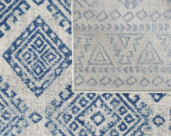 Rugs Living Room Rugs - 94" X 123" X 0.'5" Ivory/Blue Polypropylene Rug HomeRoots