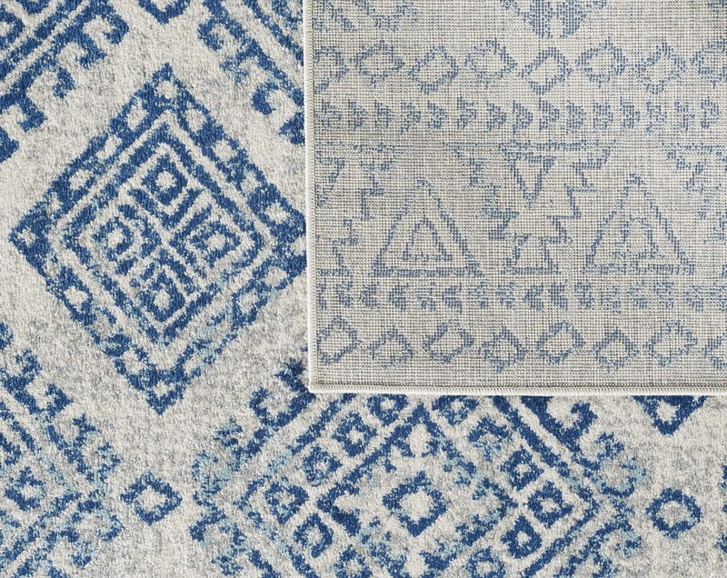 Rugs Living Room Rugs - 94" X 123" X 0.'5" Ivory/Blue Polypropylene Rug HomeRoots