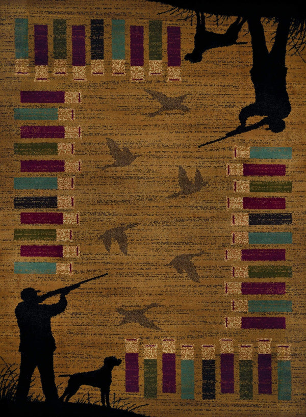 Rugs Long Runner Rugs 22" x 86" x 0.4" Gold Polypropylene Runner Rug 6682 HomeRoots