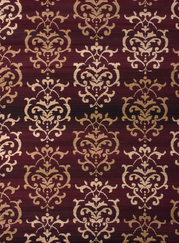 Rugs Long Runner Rugs 27" x 86" x 0.31" Burgundy Polypropylene Runner Rug 8835 HomeRoots