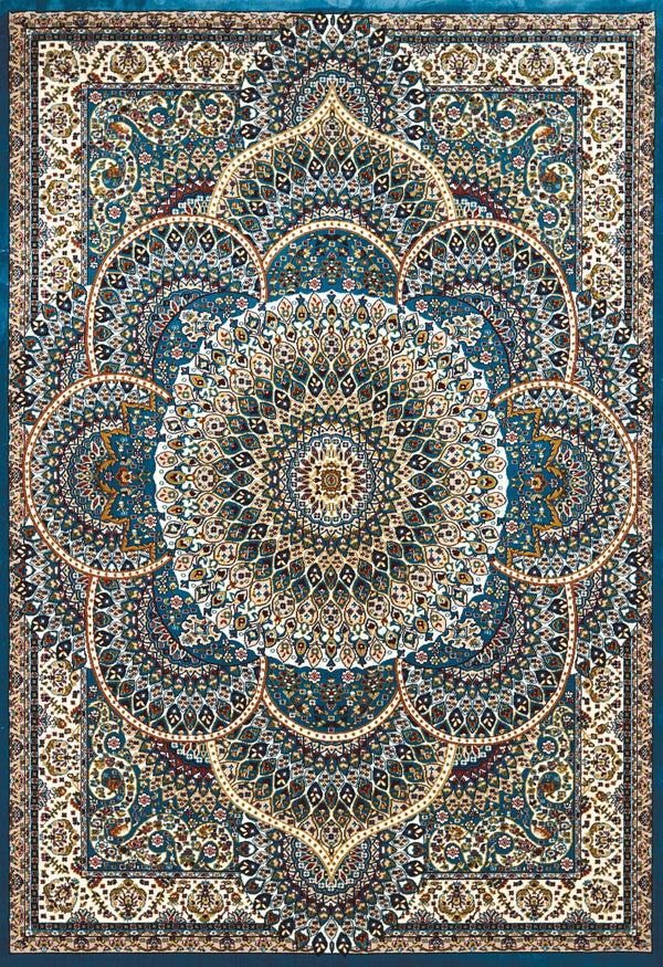 Rugs Long Runner Rugs - 27" x 86" x 0.39" Cerulean Polyester Runner Rug HomeRoots