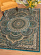 Rugs Long Runner Rugs - 27" x 86" x 0.39" Cerulean Polyester Runner Rug HomeRoots