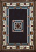 Rugs Long Runner Rugs - 27" x 86" x 0.39" Navy Polyester Runner Rug HomeRoots