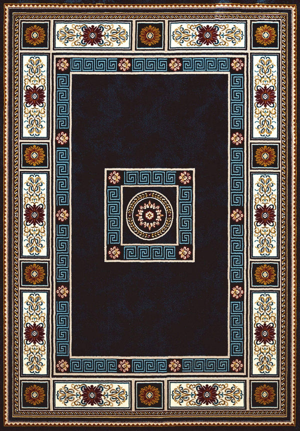 Rugs Long Runner Rugs - 27" x 86" x 0.39" Navy Polyester Runner Rug HomeRoots