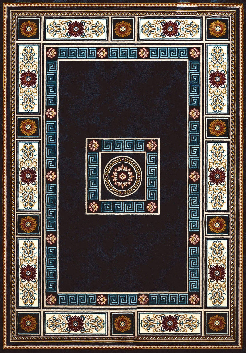 Rugs Long Runner Rugs - 27" x 86" x 0.39" Navy Polyester Runner Rug HomeRoots