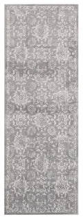 Rugs Long Runner Rugs 31" x 86" x 0.39" Grey Viscose/Polyester Runner Rug 6822 HomeRoots