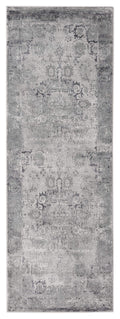 Rugs Long Runner Rugs - 31" x 86" x 0.39" Grey Viscose/Polyester Runner Rug HomeRoots