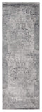 Rugs Long Runner Rugs - 31" x 86" x 0.39" Grey Viscose/Polyester Runner Rug HomeRoots