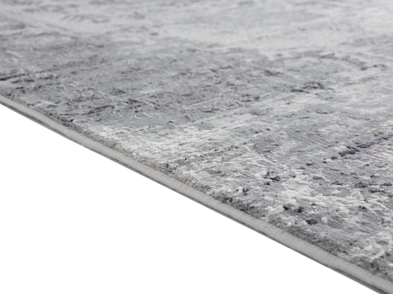 Rugs Long Runner Rugs - 31" x 86" x 0.39" Grey Viscose/Polyester Runner Rug HomeRoots