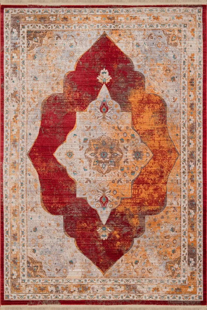 Rugs Modern Area Rugs 150" x 180" x 0.24" Garnet Polyester Rug 801 HomeRoots