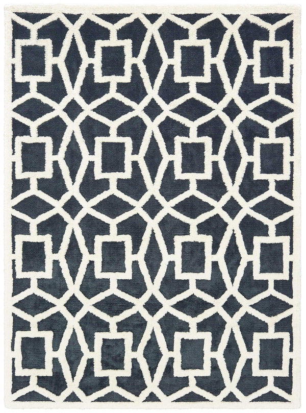 Rugs Modern Area Rugs - 22" x 36" x 1.2" Grey Microfiber Accent Rug HomeRoots