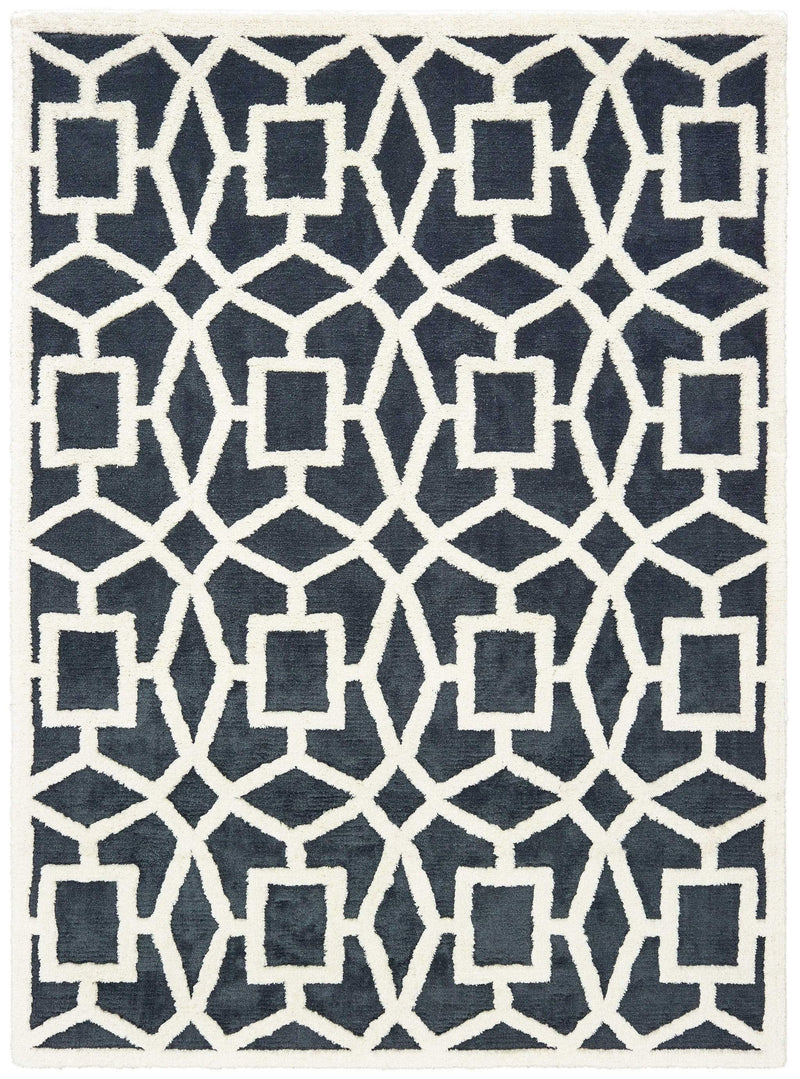 Rugs Modern Area Rugs - 22" x 36" x 1.2" Grey Microfiber Accent Rug HomeRoots